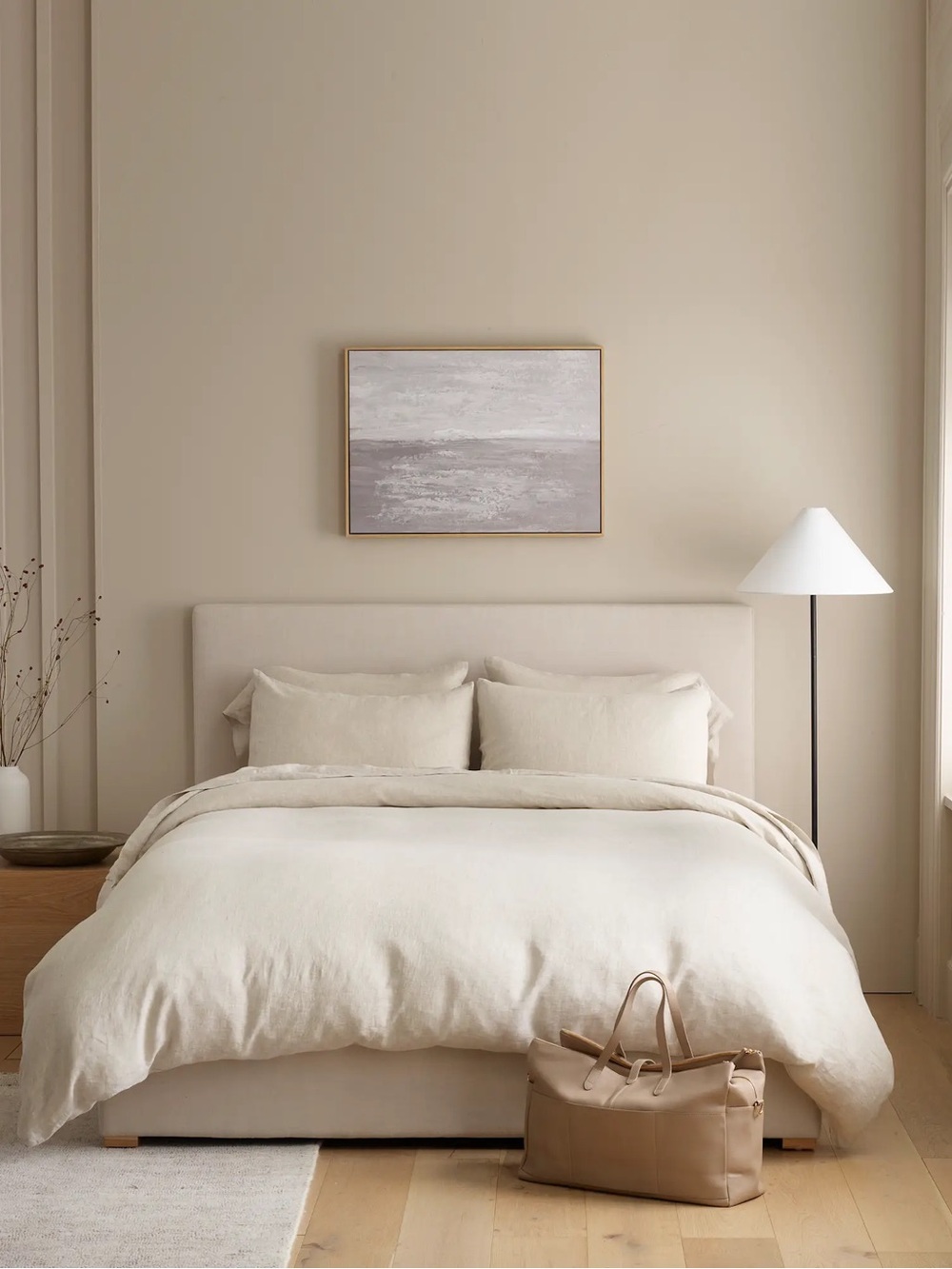 New Quince European Linen Chambray Duvet Cover Set King/CalKing $224 Natural